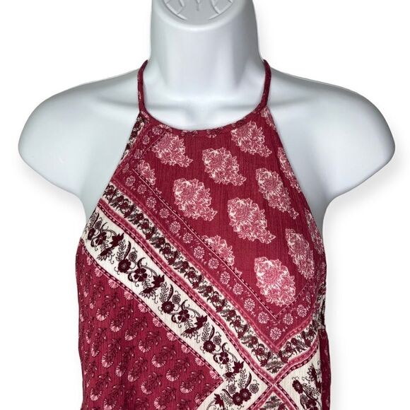 Show Me Your Mumu Womens S Red Wine Darcy Paisley Cloud Boho Tunic Dress - Picture 6 of 11